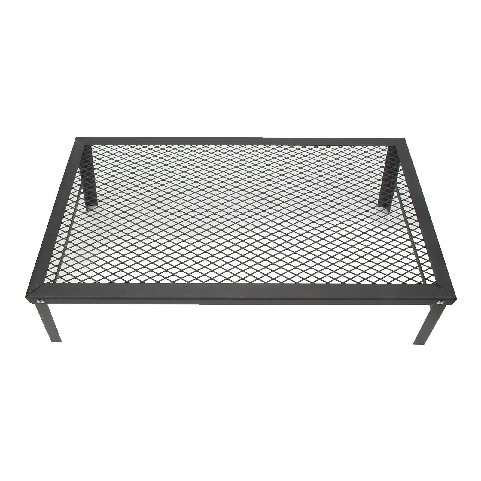 Folding Camp Fire Rack - Heavy Duty Iron Portable Grill for Outdoor Barbecue Cooking