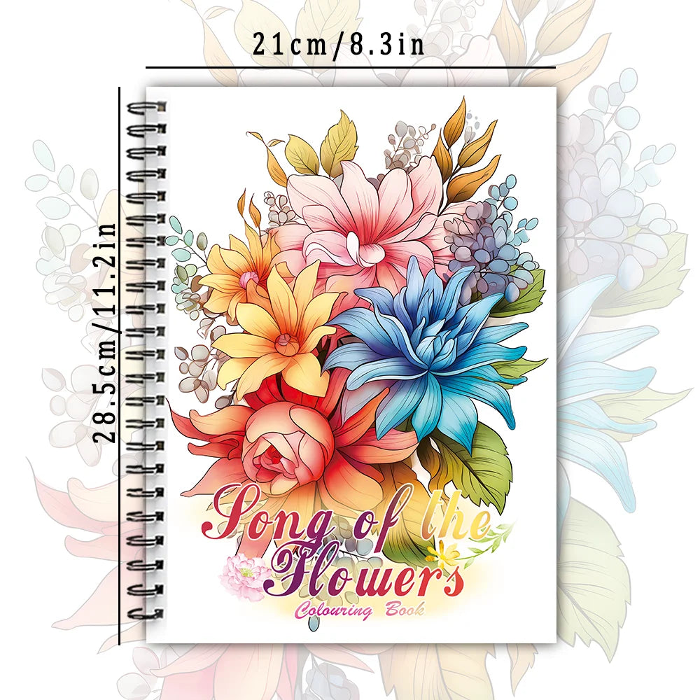 Women's Spiral Colouring Book - 30 Sheets, 11.3x8.3 inch, Stress Relief, Perfect Birthday and Holiday Gift