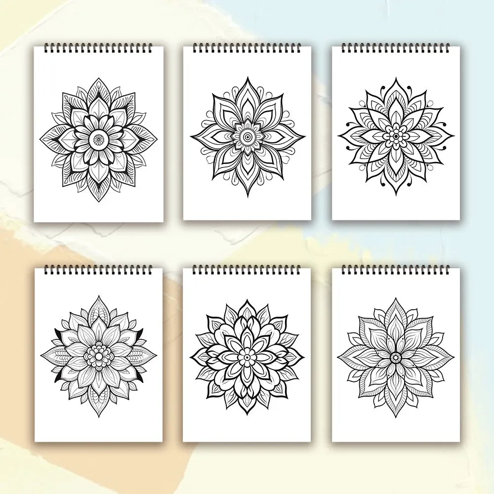 Spiral Coloring Book for Adults - 30 Thick Paper Sheets, 11.2 x 8.3 Inches, Ideal Holiday Gift and Drawing Book