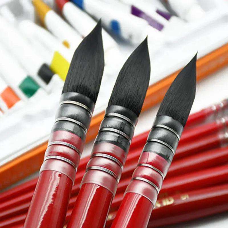 1pc Professional Round French Style Watercolor Paint Brush Nylon Painting Brush for Acrylic Water Color Gouache Oil Painting