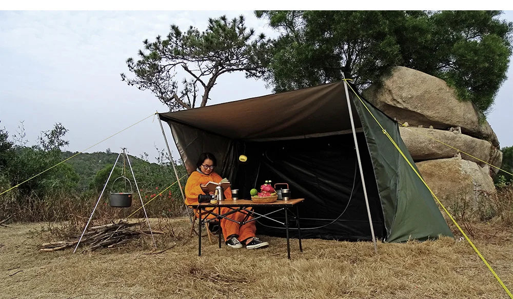 Bushcraft Tent for Camping - Baker Style Outdoor Shelter for 2 Persons, Multifunction Woodland Tent