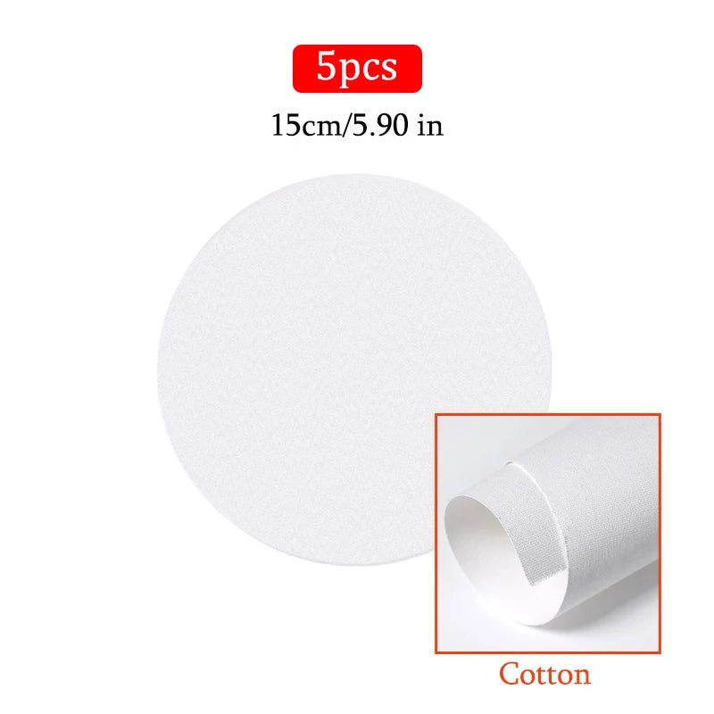 5pcs White Blank Artist Canvas Boards for Oil Painting, Acrylic, Watercolor with Wooden Frame
