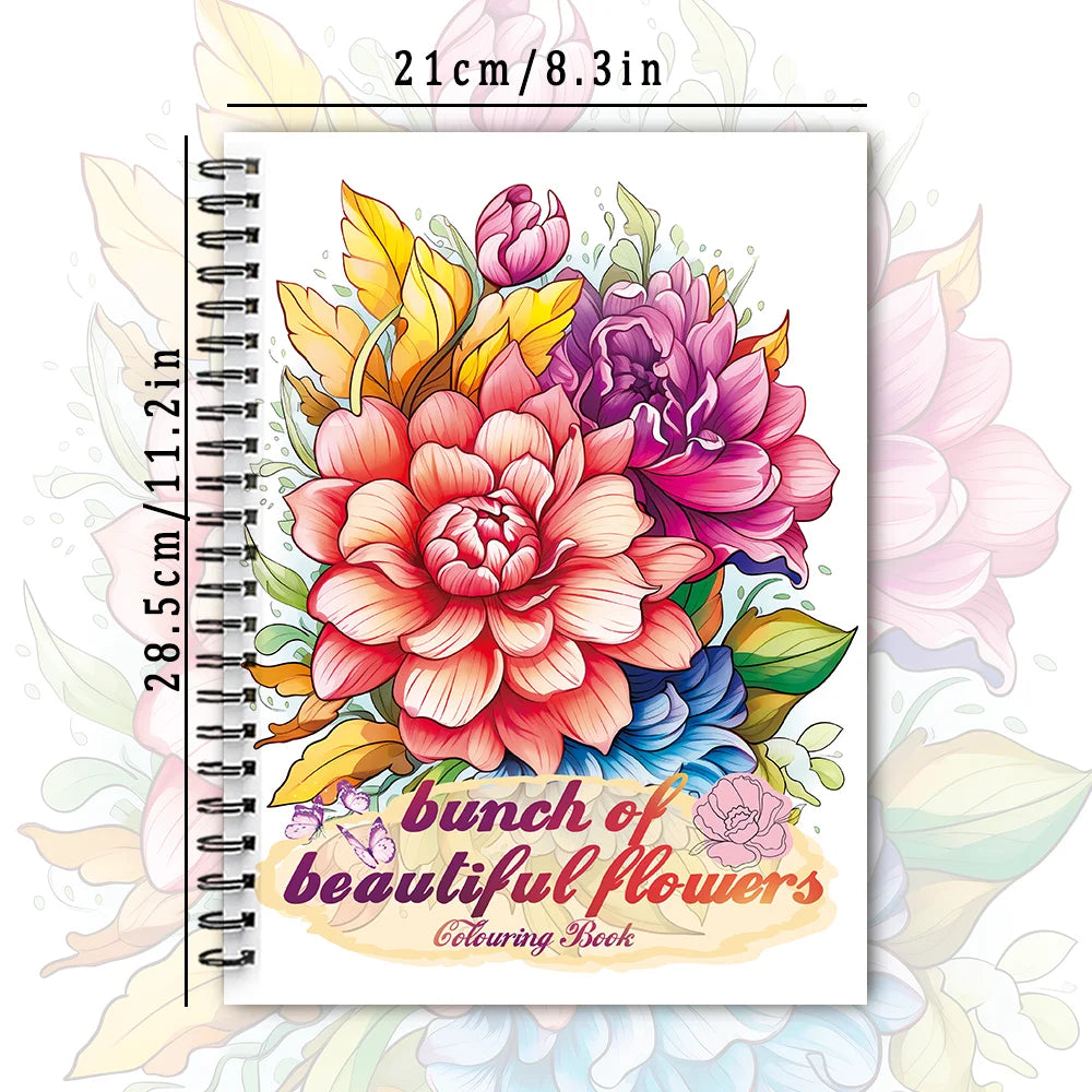 Women's Spiral Colouring Book - 30 Sheets, 11.3x8.3 inch, Stress Relief, Perfect Birthday and Holiday Gift