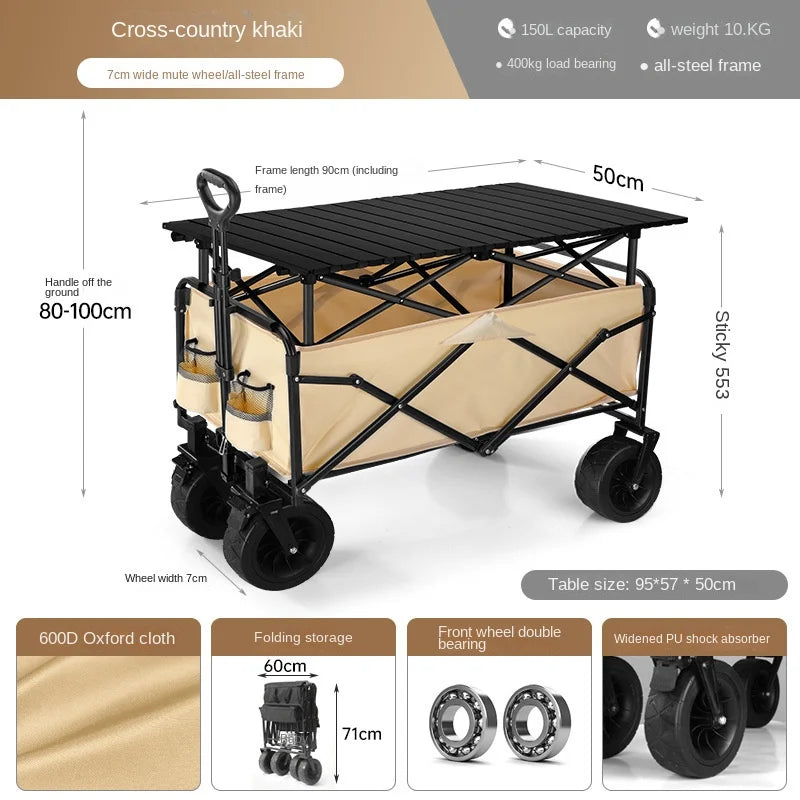 K-star Outdoor Camping Cart for Kids - Foldable Off-Road Wheel Cart for 2024, Ideal for Small Adventures