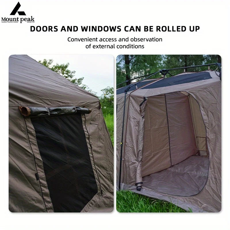 Mount Peak Large Camping Tent for 3-8 People - Quick Set Up Ridge Tent with Canopy for Outdoor Wilderness Adventure
