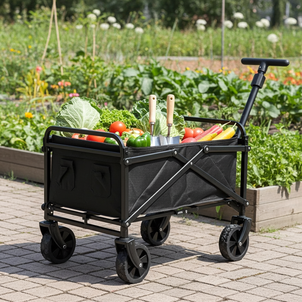 150KG Heavy Duty Folding Wagon Cart - Large Capacity Portable Beach and Picnic Cart for Camping and Car Accessories